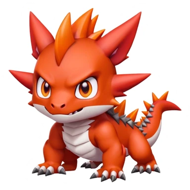 Cute Chibi Digimon-Guilmon-Tyrunt-hybrid (full body) sticker