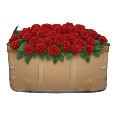 black open car trunk with red roses left in it sticker