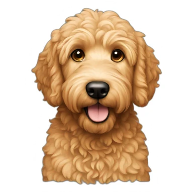 Apricot golden doodle dog sticker