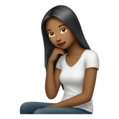 Girl waiting fór a message sticker