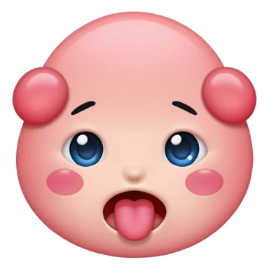 Sticking tongue out while blushing sticker