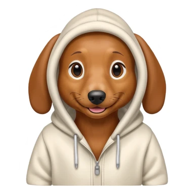 Wiener dog Wearing a hoodie￼ sticker
