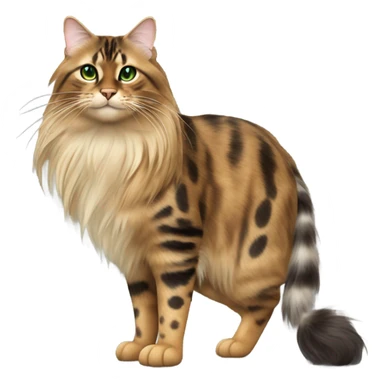 Long Hair Cashmere Bengal Cat  sticker