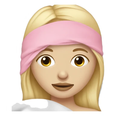 Blonde girl sleeping with pink eye mask sticker
