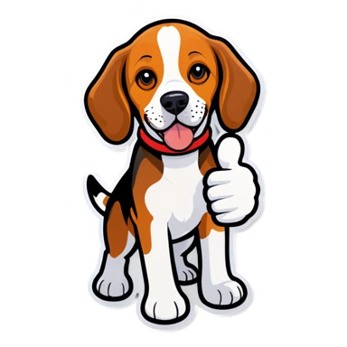 Beagle giving thumbs up sticker