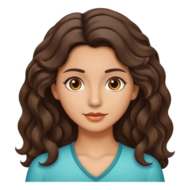 Morena com cabelo ondulado nas pontas  e de pele um pouco bronzeada sticker