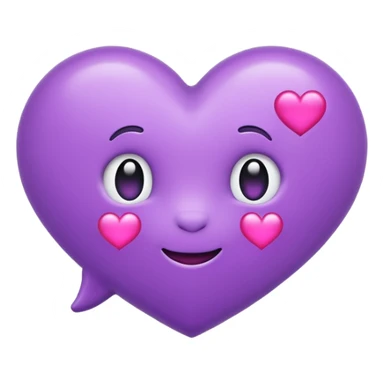 chat bubble emoji with a purple heart inside of it sticker