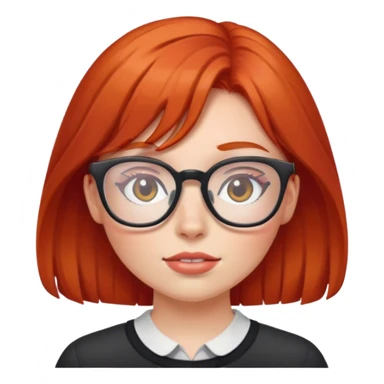 red head girl with glasses sticker