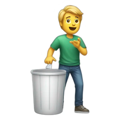 sketchy man throwing somethinginto the trash can sticker