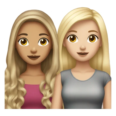  Brunette hair girl and a blonde haired bestie  sticker