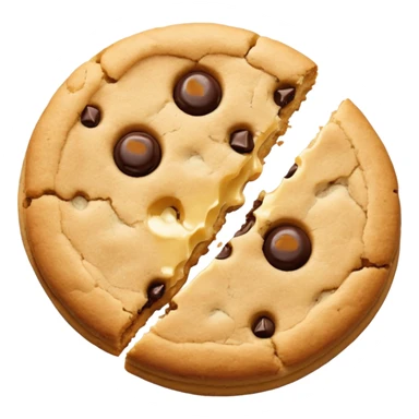 A pair of plain cookies, one of them with a bite taken out. sticker