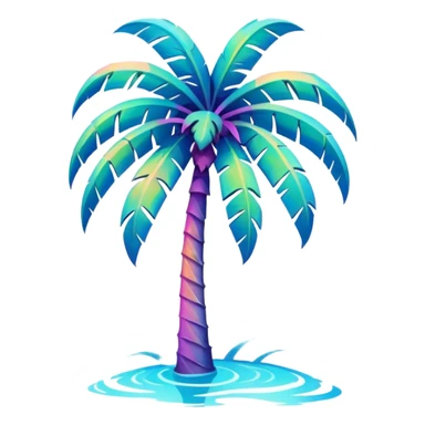 abstract art vapor wave palm tree sticker