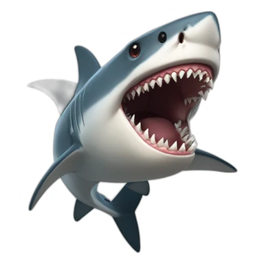shark biting human sticker