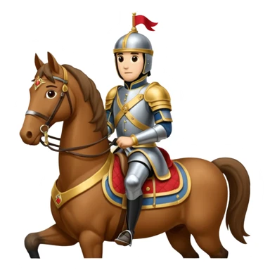 Emoticone Chevalier en armure sur cheval sticker