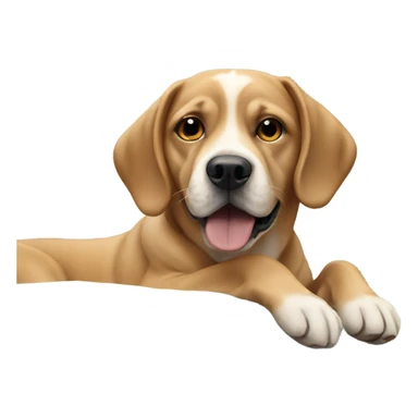 realistic dog relaxing indoors sticker