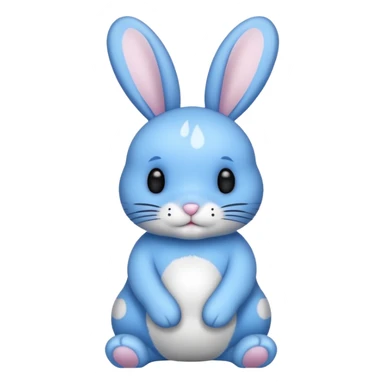 A blue bunny with big black polka dots around the bunnies body sticker