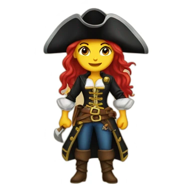 female pirate sticker