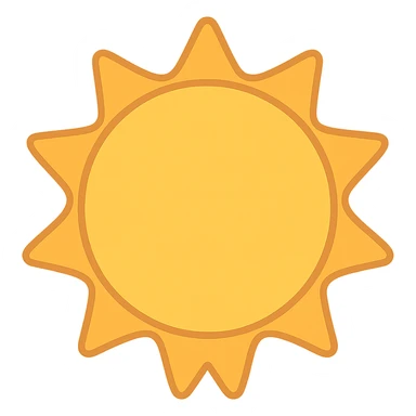flat toon style sun sticker