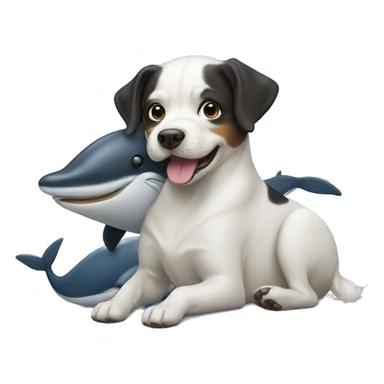 Dog with whales sticker