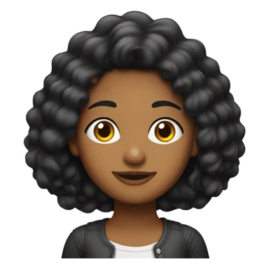 Chica peli negra con cabello ondulado  sticker