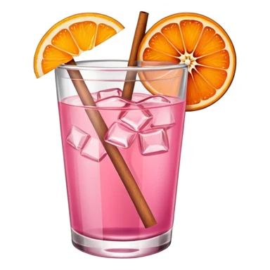 Pink drinks with orange slice and spice on the rim sticker
