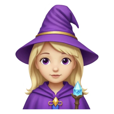 blonde hair, purple wizard hat, cute wizard girl sticker