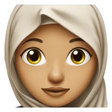 Beautiful lady with green eyes and wearing a hijab sticker