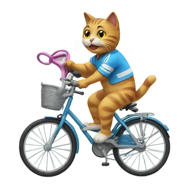 Cat playing with bike sticker