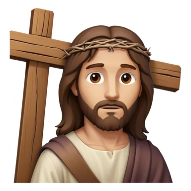 Jesus carrying the cross, simplified and expressive sticker