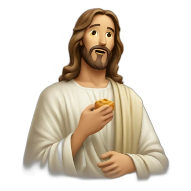 Jesus putting a cigy in his mouth sticker