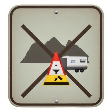 road sign no camper sticker
