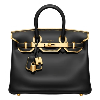 black hermes birkin with gold stitching bag sticker