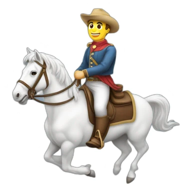 Homme galope sur cheval blanc longue crinière sticker