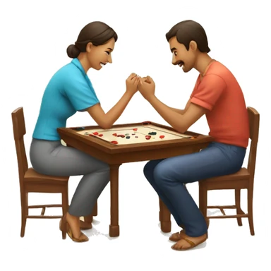 Couple playing carrom sticker