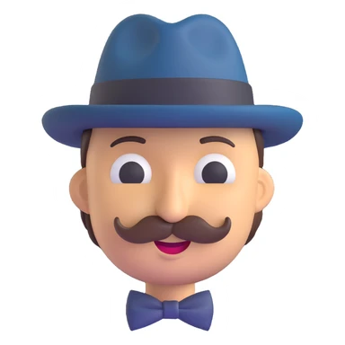 Ruben Blades as an emoji, smiling, wearing a fedora hat, mustache, Latin musician vibe sticker