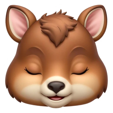 Meme-Worthy Cute Sleeping Deer Portrait Emoji, Head resting peacefully with a contented smile, showcasing a delicate, slender build and a luxuriously soft Fur, eyes shut in a serene, restful nap, Simplified yet hilariously adorable features, highly detailed, glowing with a soft, drowsy light, high shine, relaxed and utterly lovable, stylized with an air of playful laziness, bright and heartwarming, soft glowing outline, capturing the essence of a comically sleepy deer, so meme-worthy it feels like it could instantly become the next viral sensation of adorable woodland slumber! sticker