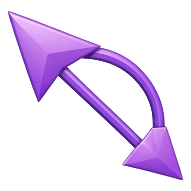 arrow curved emoji-style purple colour sticker