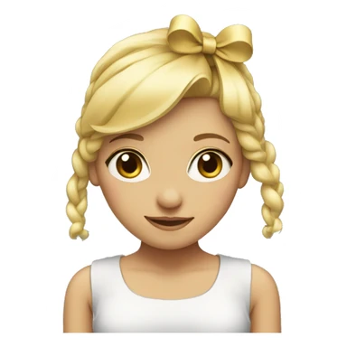 blonde girl standing backwards with a bow on her head sticker