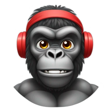 Gym gorilla with a red headband on sticker