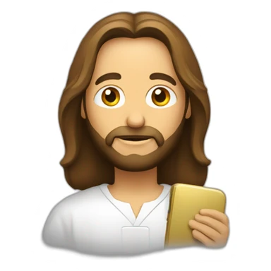 jésus avec un téléphone sticker