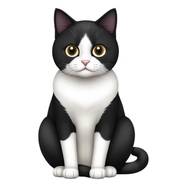 Black and white Devon cat sitting sticker