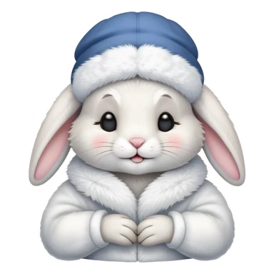 A sleepy cute rabbit with night cap saying goodnight sticker