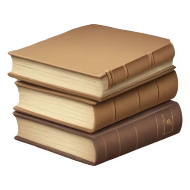 stack of old books in pastel brown colors sticker