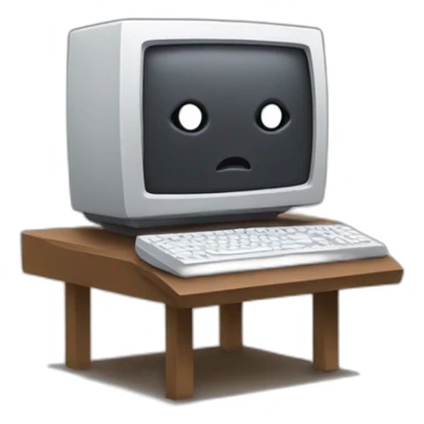 Computer with a face, arms and legs sticker