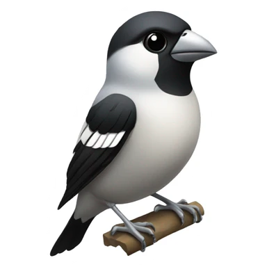 A finch with a white chest that has 2 black stripes on it, silver beak and feet sticker