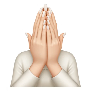 PRAYING HANDS with long white fingernails  sticker