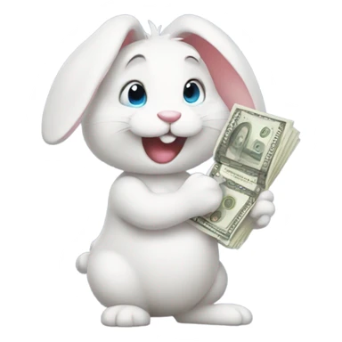 Bunny with money sticker