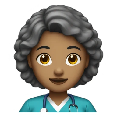 woman nurse with blue scrubs sticker