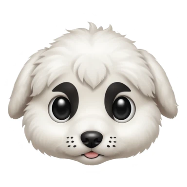white puppy with a black dot in the eye sticker