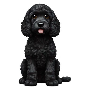 Black cockapoo puppy dog black sticker